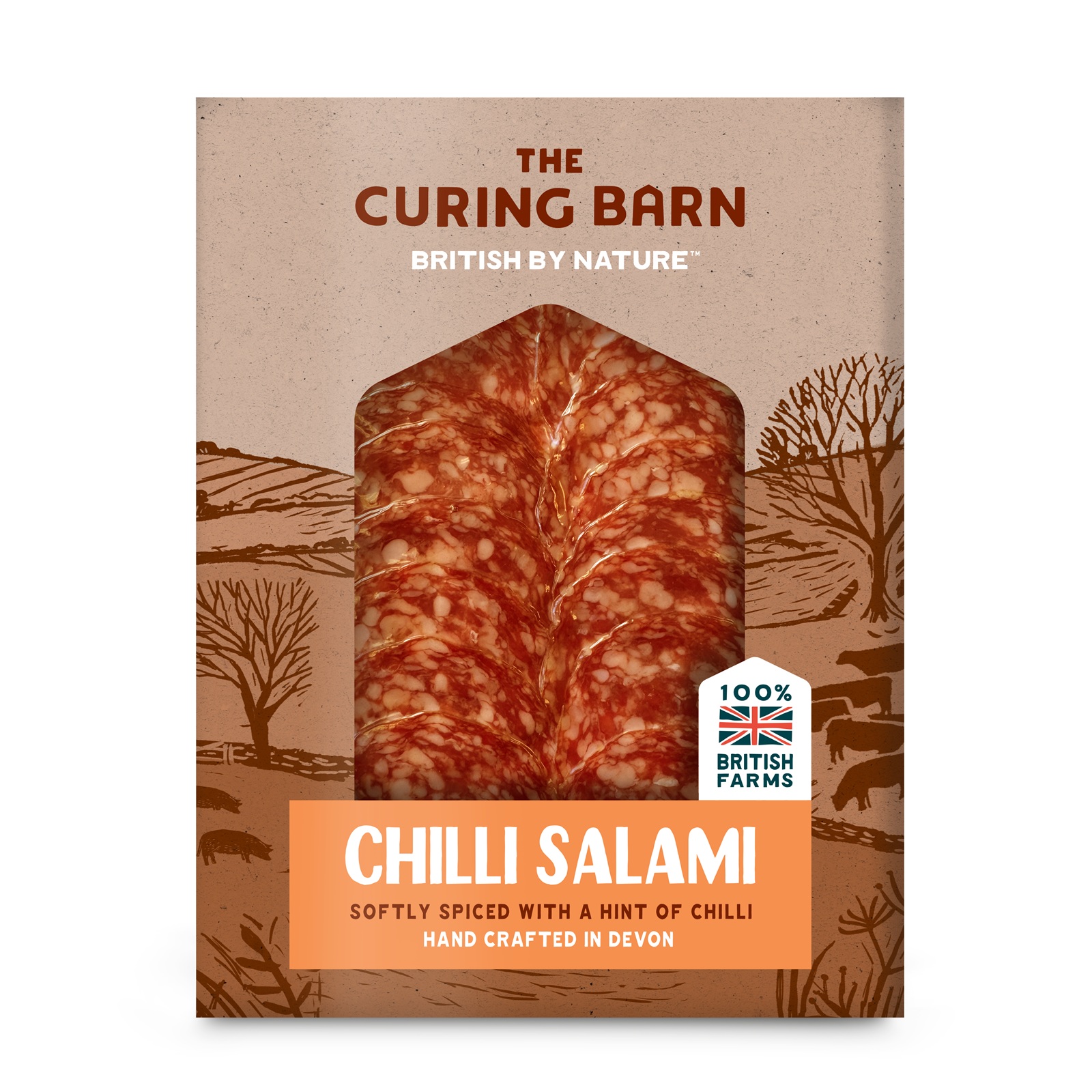The Curing Barn British Chilli Salami pack